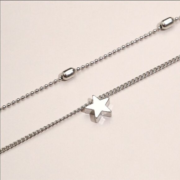 Necklace double layered necklace Zinc Alloy Star - Picture 3 of 6